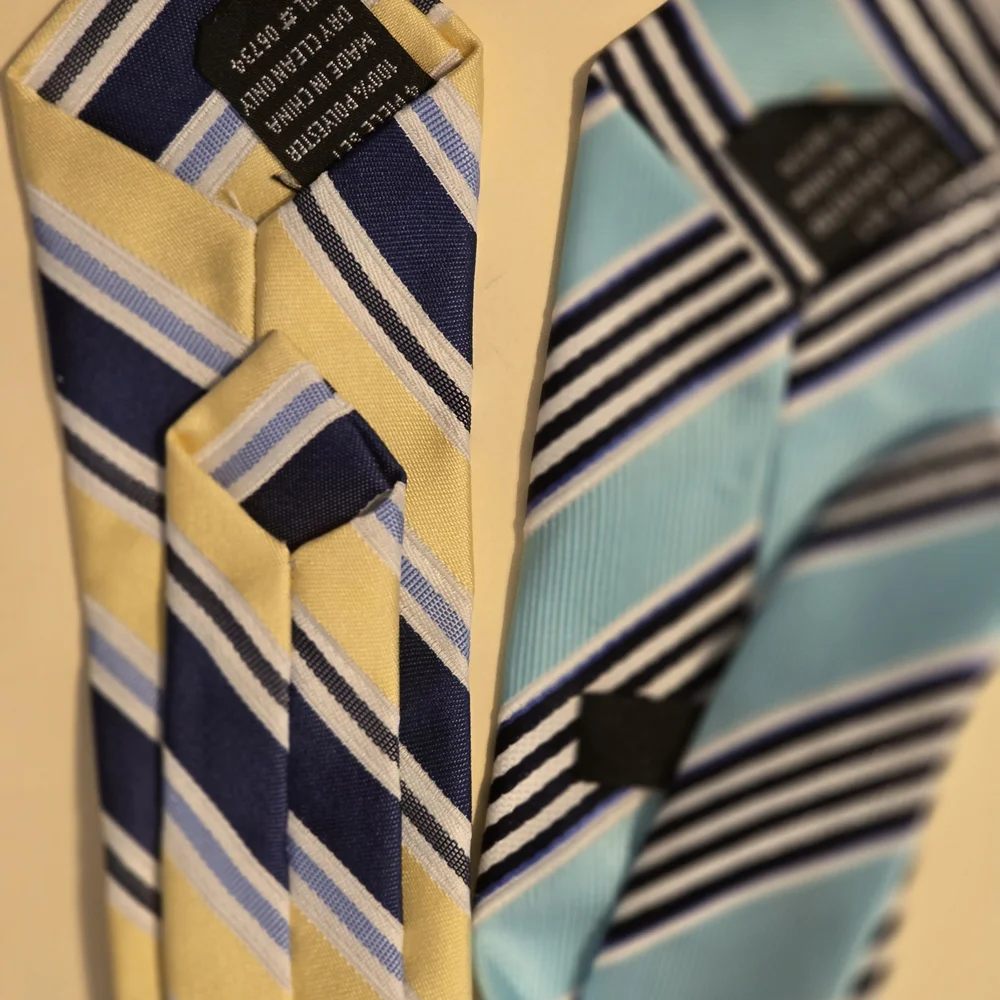 Kids Striped Blue and Yellow Ties Set